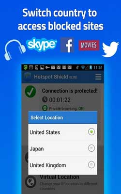 Hotspot Shield VPN 2.2.2 Screenshot 1